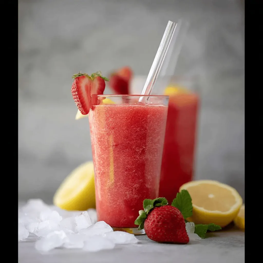 2 Ingredient Frozen Strawberry Lemonade