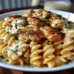 Creamy Garlic Butter Chicken and Rotini in Parmesan Sauce