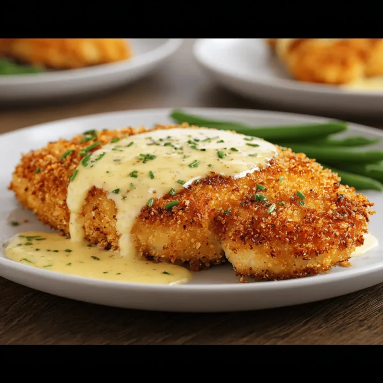 Crispy Parmesan Chicken with a Rich Garlic Sauce