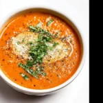 Homemade Creamy Tomato Basil Soup with Parmesan