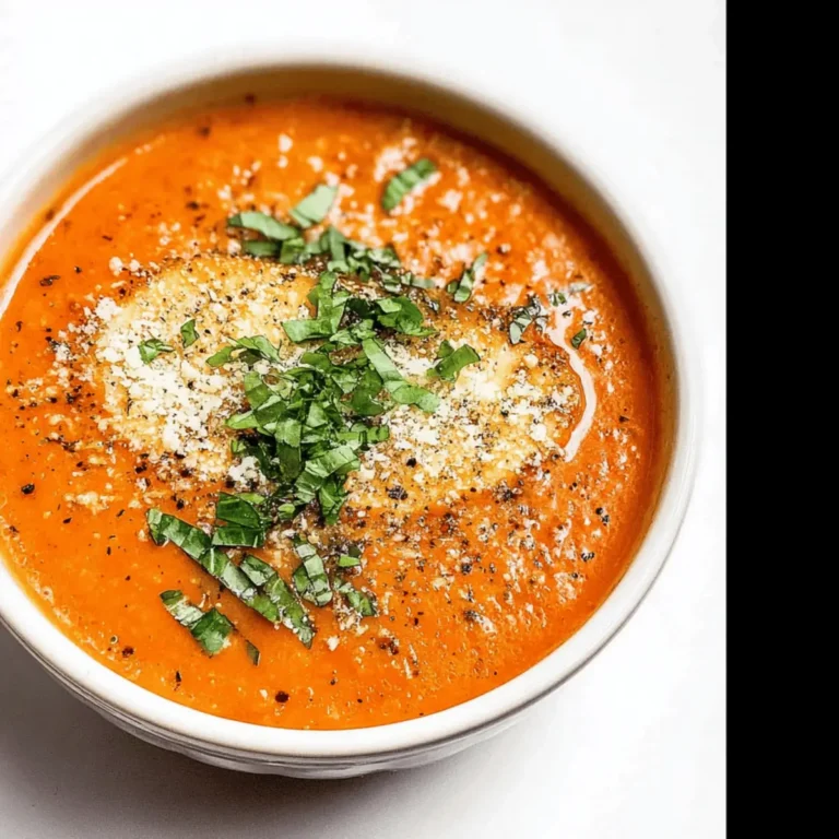 Homemade Creamy Tomato Basil Soup with Parmesan
