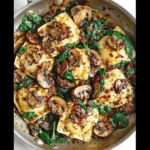 Mushroom Ravioli with Spinach
