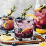 Pitcher Blueberry Lemon Vodka Spritz Cocktails