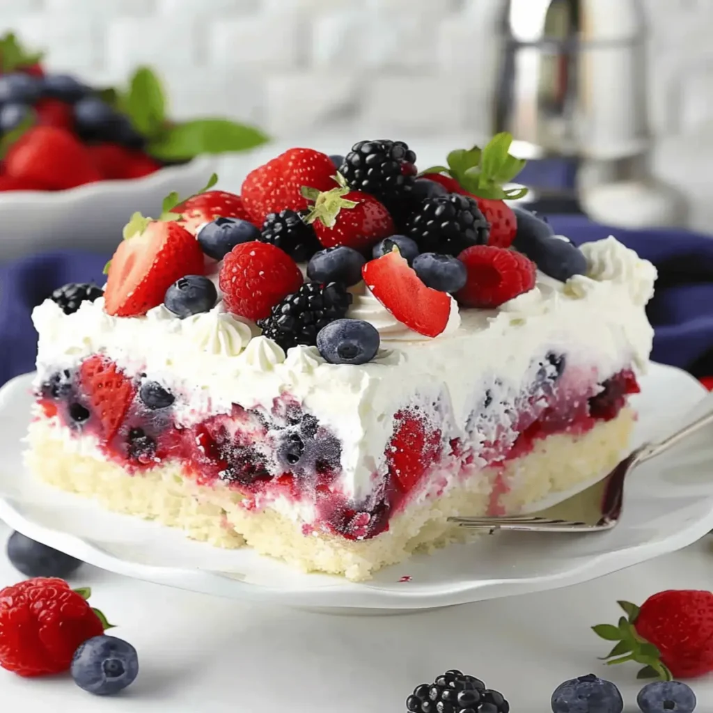 Summer Berry Poke Cake