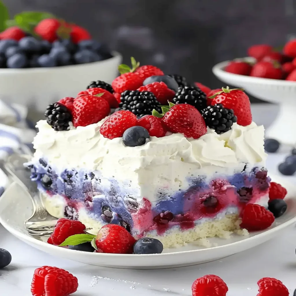 Summer Berry Poke Cake