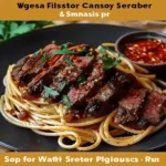 Sweet and Spicy Garlic Steak Pasta