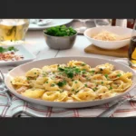 Tortellinis con salsa carbonara