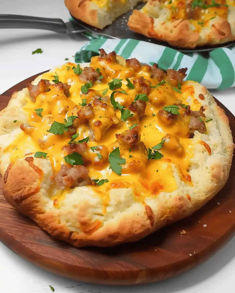 Biscuits and Sausage Gravy Breakfast Pizza You’ll Crave!