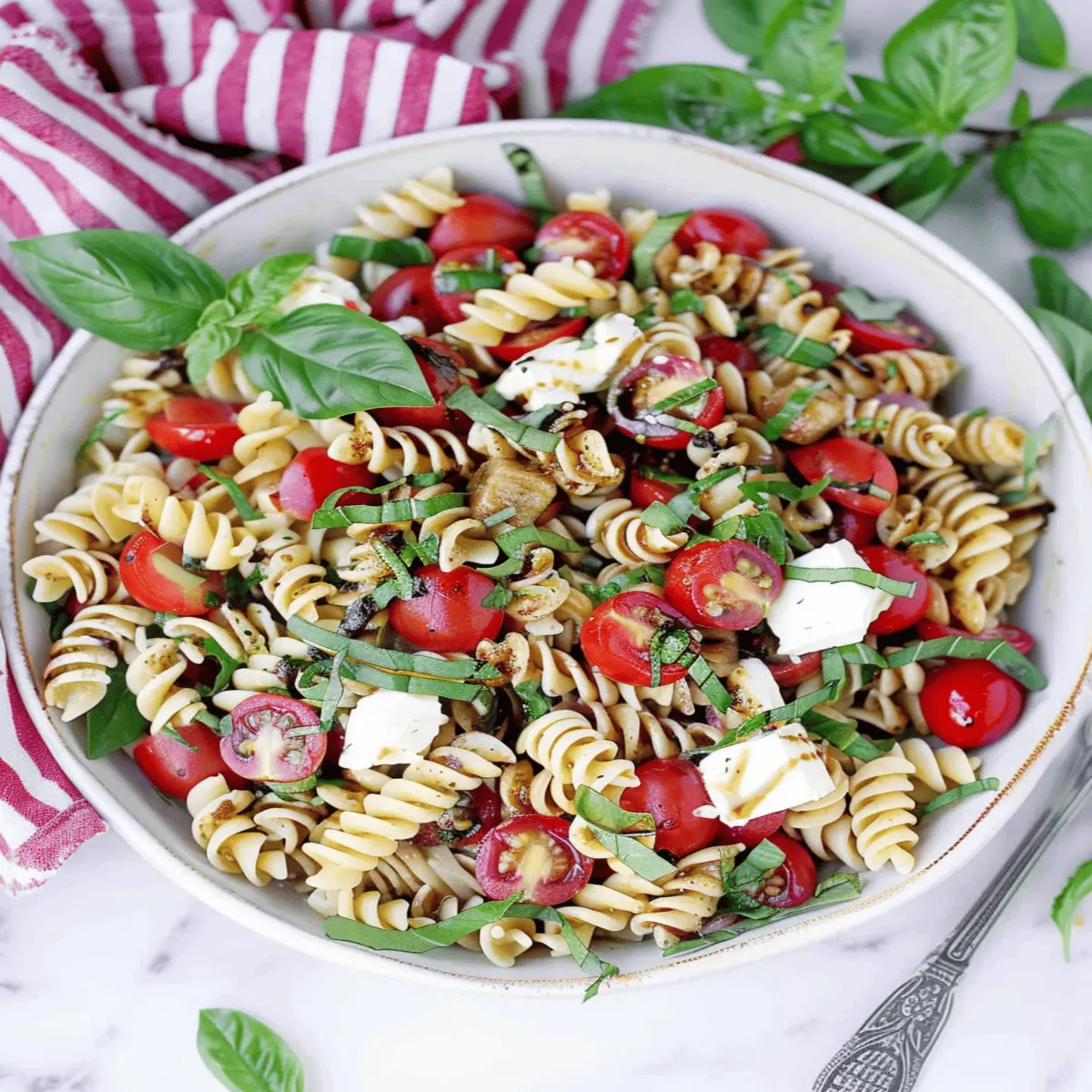 Caprese Pasta Salad That Dances with Creamy Balsamic Goodness