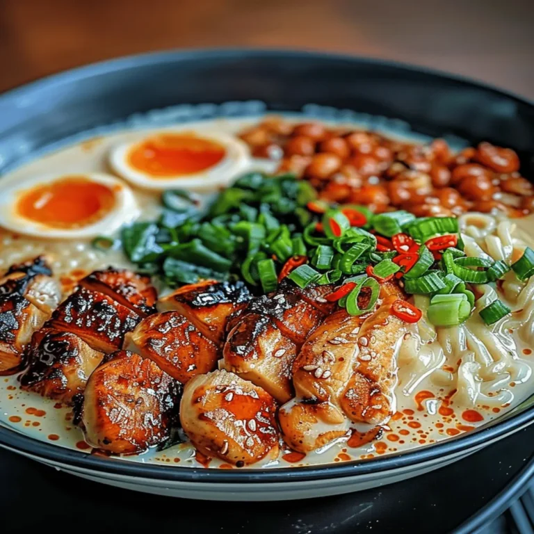 Fiery Chicken Ramen with Creamy Garlic Sauce