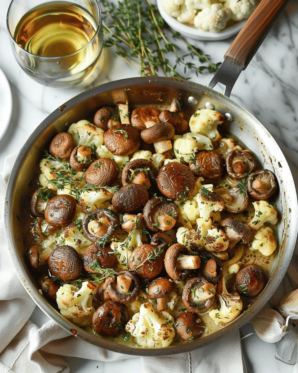 Garlic Butter Mushrooms and Cauliflower: Easy Comfort Food Delight