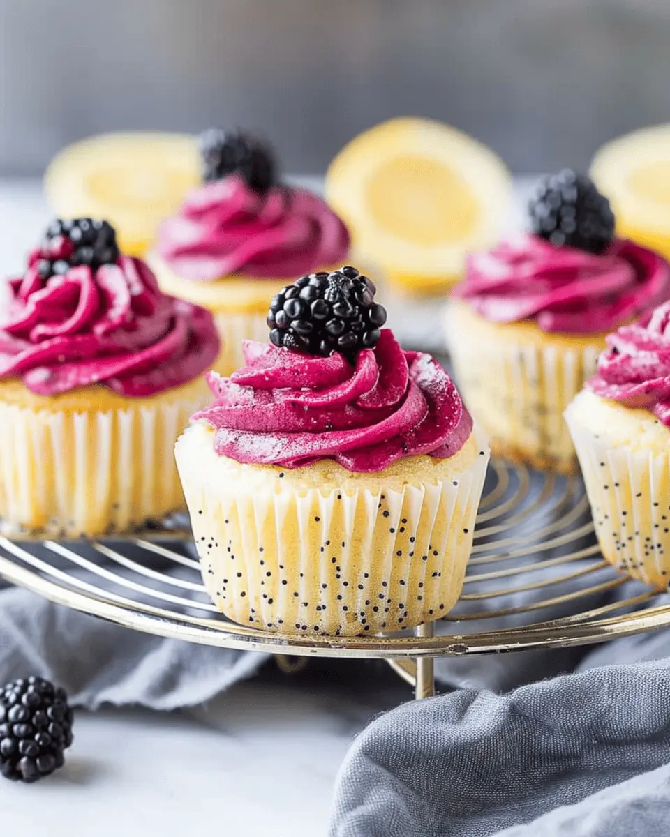 Lemon Poppy Seed Cupcakes with Blackberry Frosting: The Best Treat