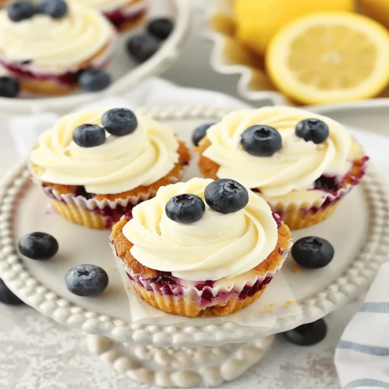 Mini Lemon Blueberry Cheesecakes