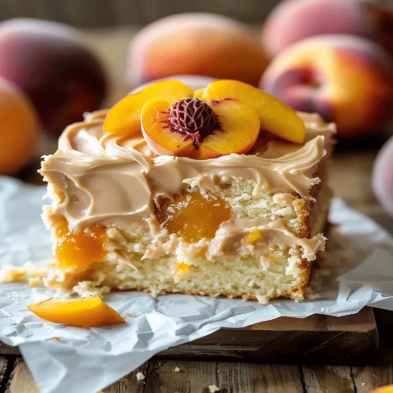 Peach Cake With Brown Sugar Frosting