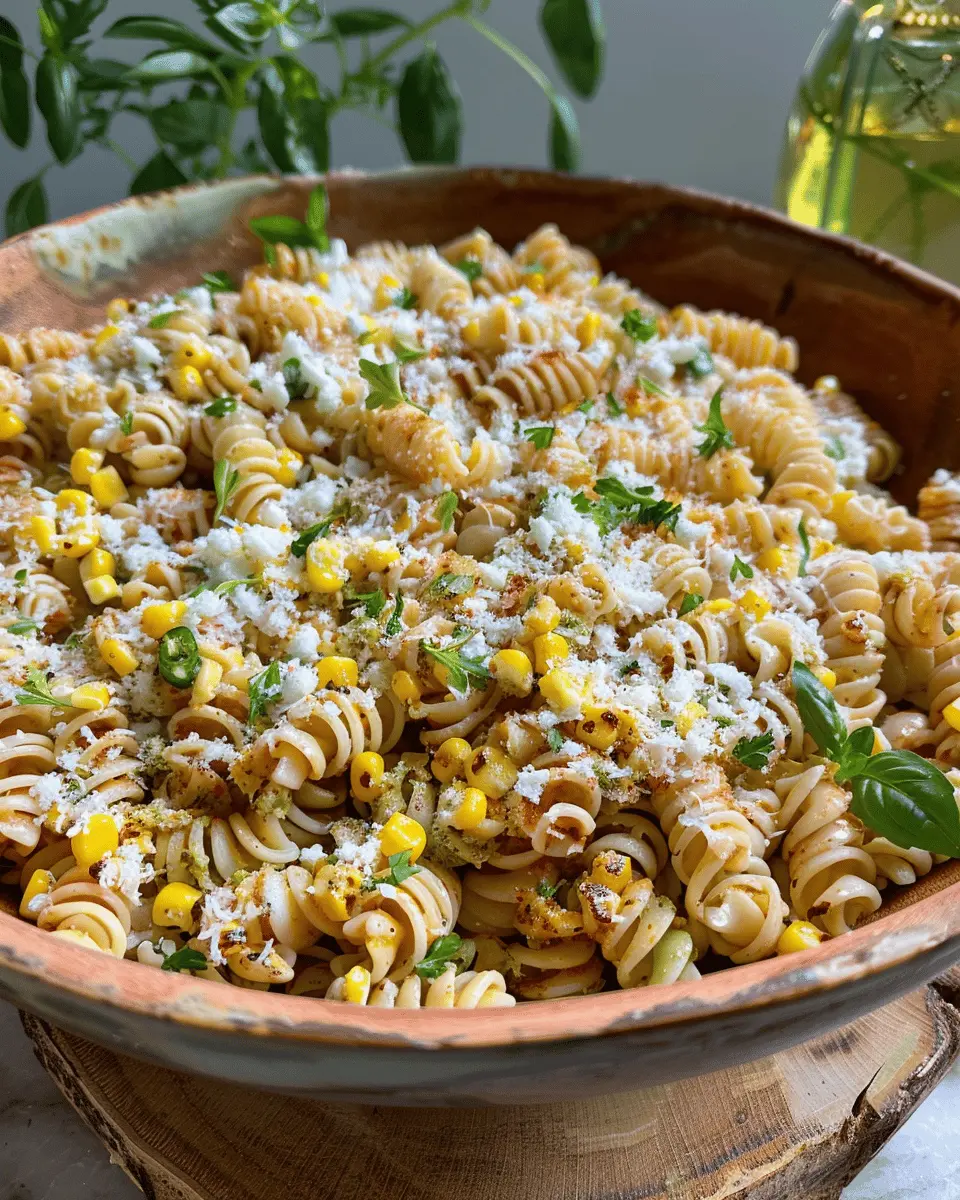 Street Corn Pasta Salad: Easy Recipe with Turkey Bacon Delight