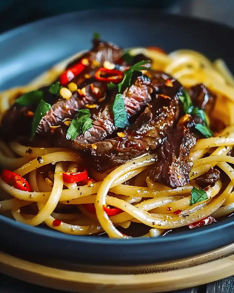 Sweet and Spicy Garlic Steak Pasta: A Bold Flavor Adventure