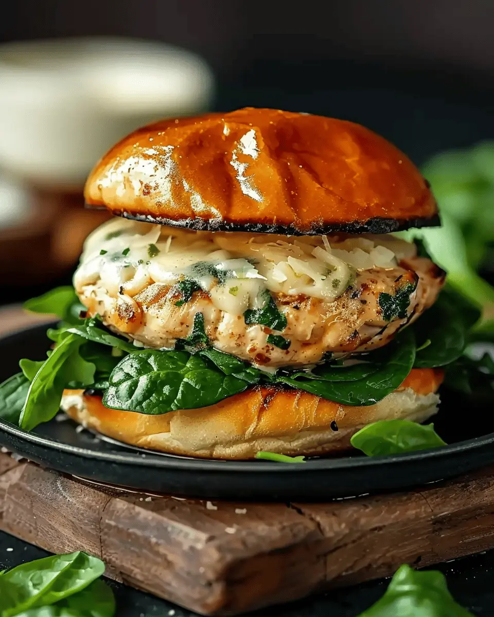 White Cheddar and Spinach Chicken Burgers for Juicy Flavor Bliss