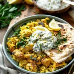 Dump and Bake Chicken Tzatziki with Rice