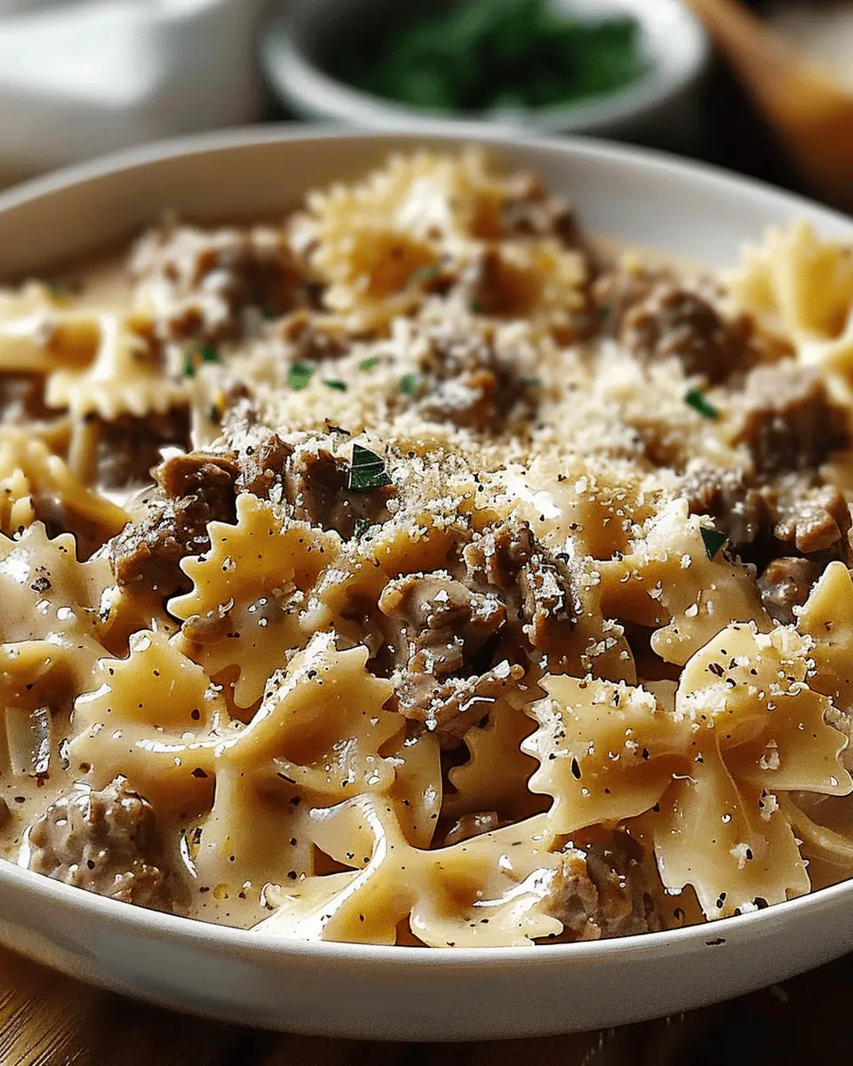 Creamy Parmesan Garlic Beef Bowtie Pasta: The Ultimate Comfort Dish