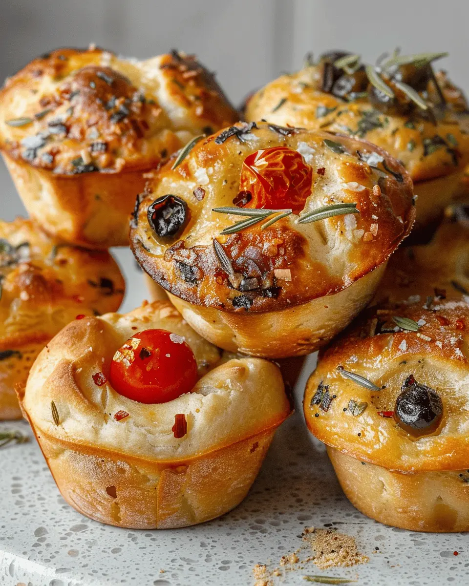 Focaccia Muffins: Easy Turkey Bacon and Chicken Ham Treats