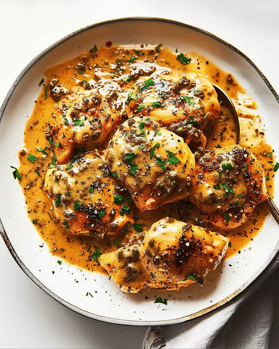 Chicken au Poivre: Easy Recipe with Turkey Bacon and Chicken Ham