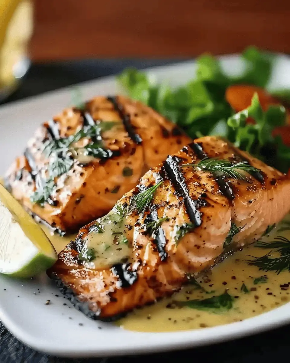 Grilled Salmon with Dijon Mustard Sauce: A Juicy Weeknight Delight