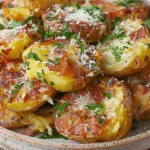 Garlic Parmesan Smashed Potatoes