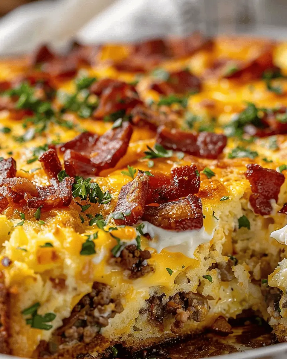 Crack Breakfast Casserole: Easy Comfort with Turkey Bacon and Chicken Ham