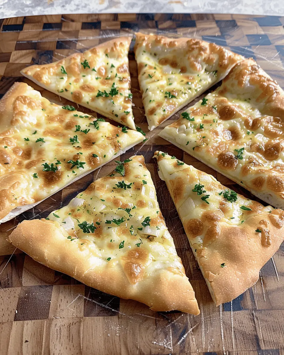 High Protein Cheesy Garlic Pizza with Turkey Bacon Twist