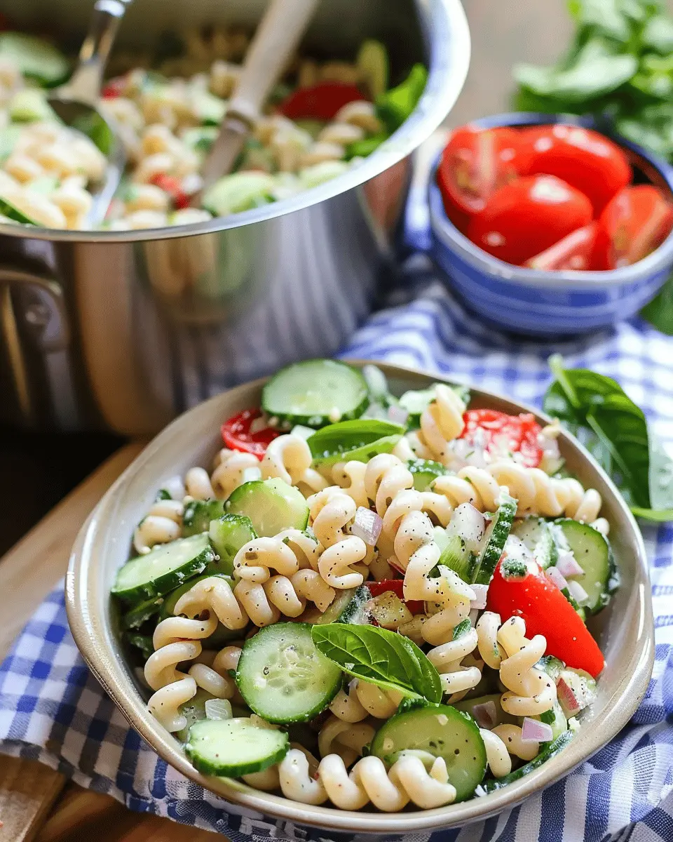 Cucumber Pasta Salad: Easy Refreshing Dish with Turkey Bacon