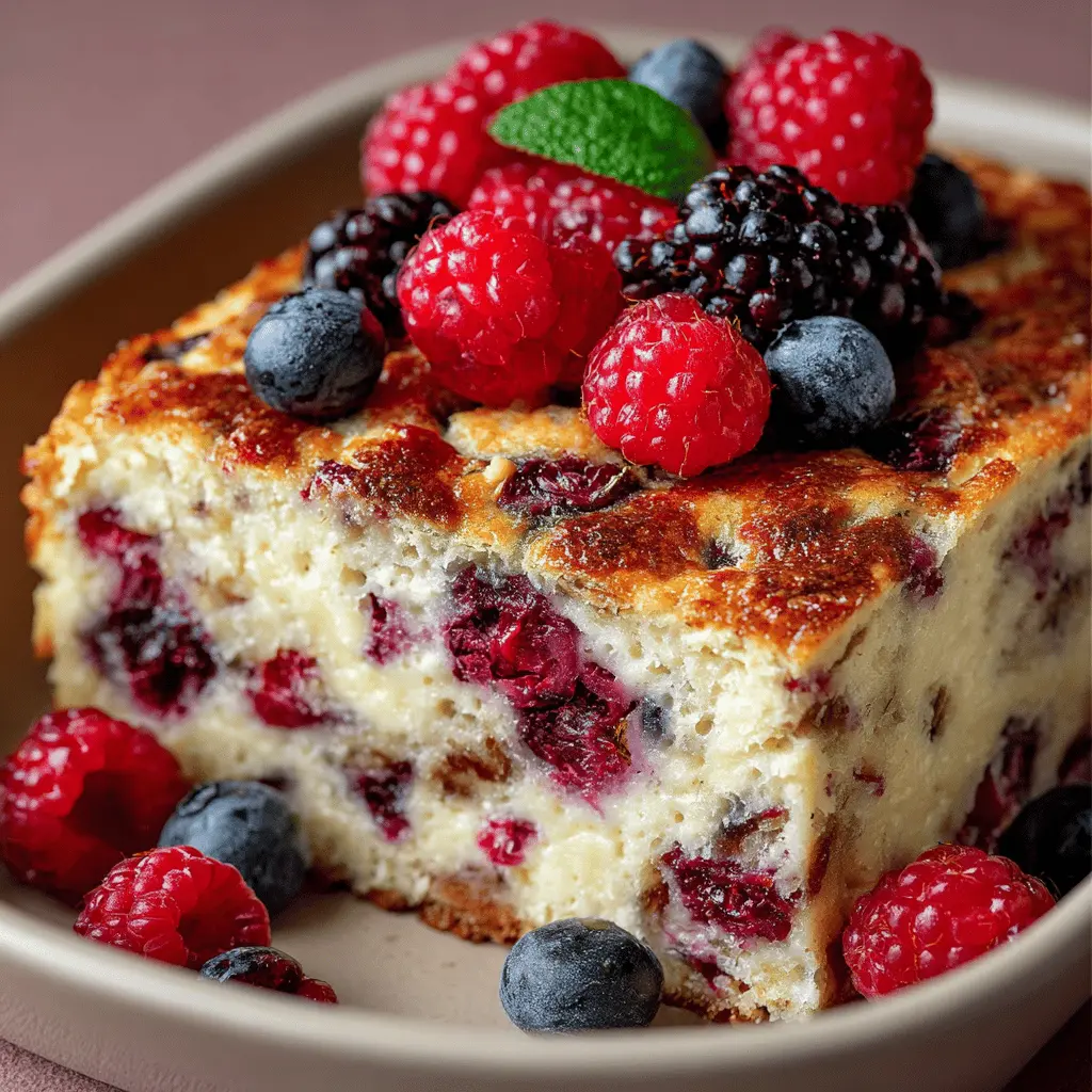 High Protein Triple Berry Bake: Easy & Indulgent Recipe for All