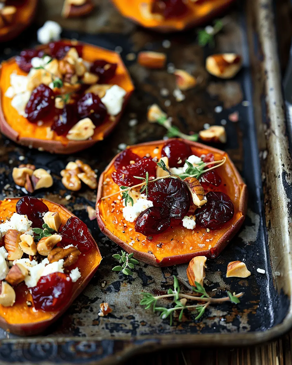 Sweet Potato Rounds with Cranberry, Feta and Hazelnuts Delight
