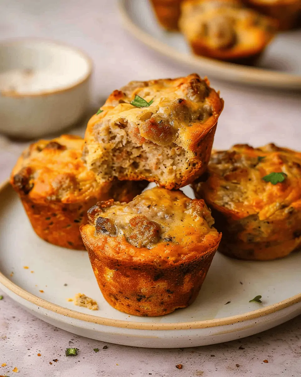 High Protein Sausage Pancake Muffins with Turkey Bacon Twist