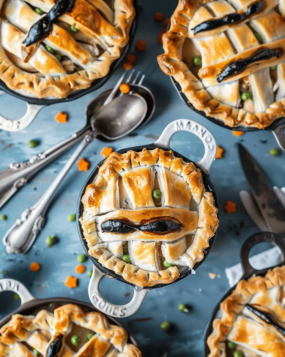 Mummy Chicken Pot Pies: Easy Comfort Food with Turkey Bacon Twist
