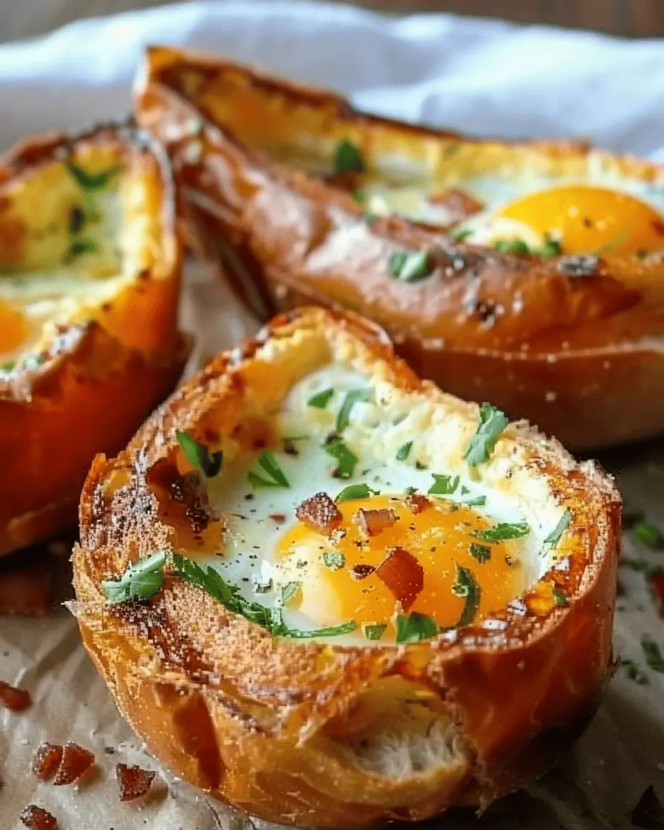 Baked Egg Boats Recipe: Easy Turkey Bacon and Chicken Ham Delight