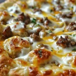 Biscuits and Sausage Gravy Breakfast Pizza