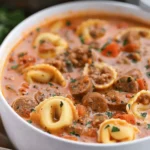 Dutch Oven Tortellini Soup with Sausage
