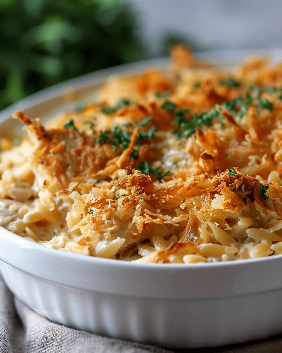 French Onion Chicken Orzo Casserole: Easy & Indulgent Comfort Food