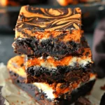 Halloween Cream Cheese Swirl Brownies