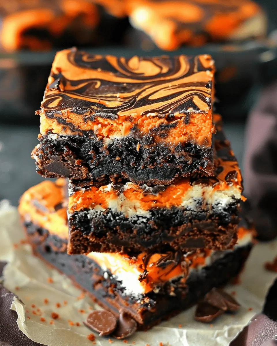halloween cream cheese swirl brownies: easy and indulgent treat