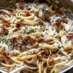 One Pot French Onion Pasta with Crispy Prosciutto.