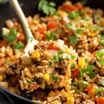 Southwest Rice and Ground Turkey Skillet