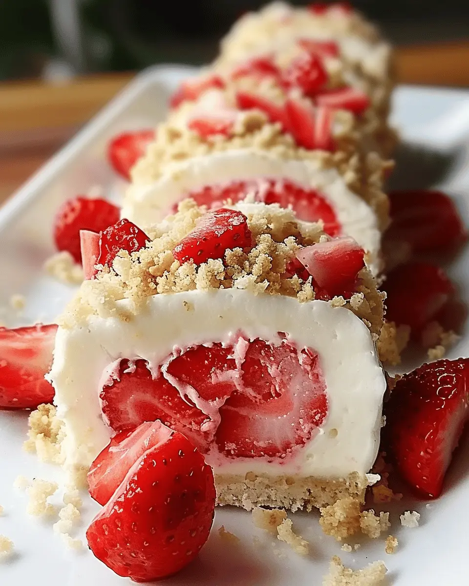 Strawberry Shortcake Cheesecake Dessert Sushi Rolls Made Easy