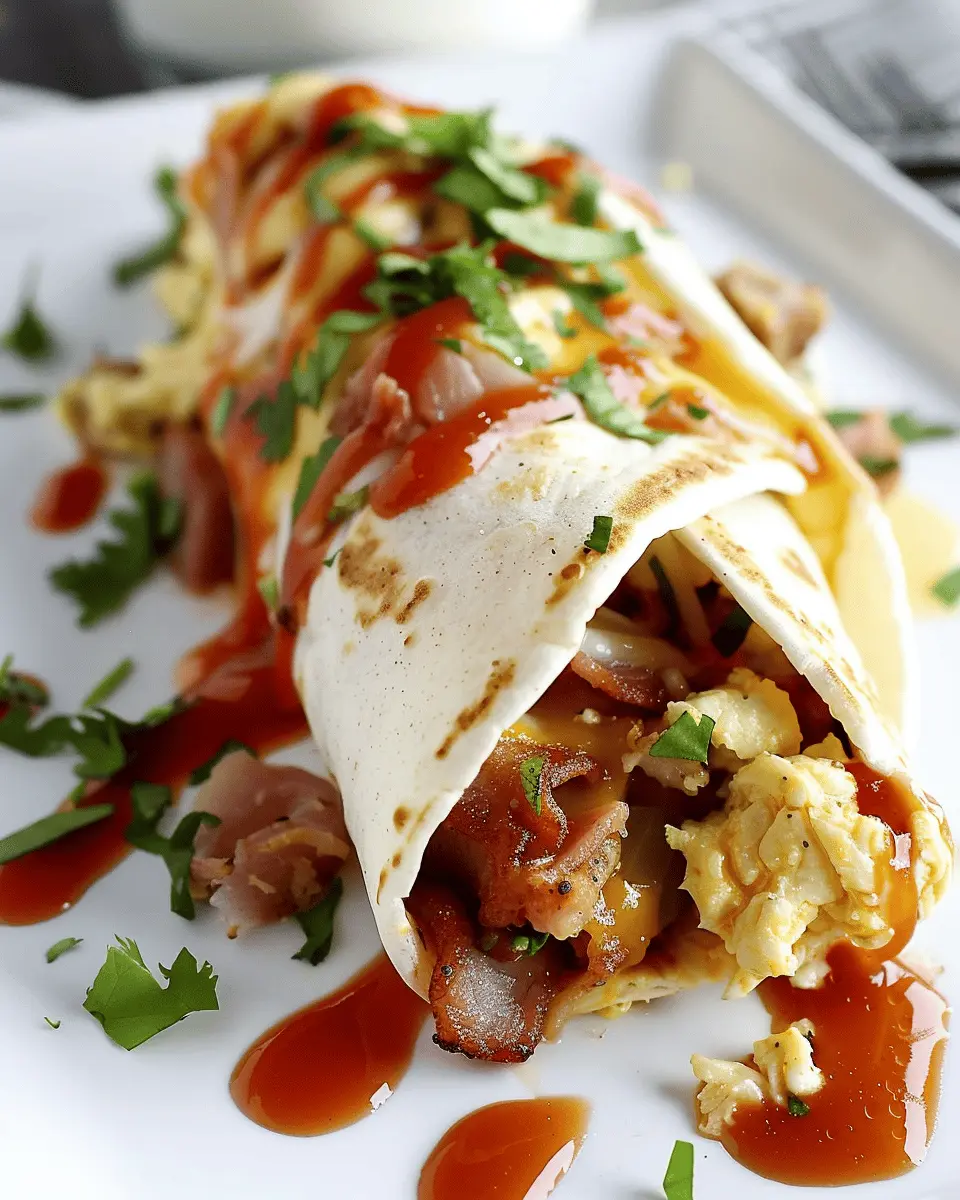 Inside-Out Truffalo Breakfast Burrito with Turkey Bacon Bliss