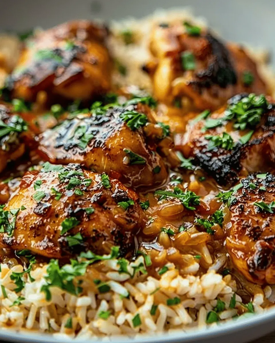 Best Smothered Chicken and Rice with Turkey Bacon Delight