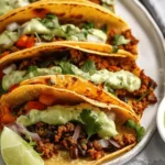 Crispy Baked Ground Turkey Tacos with Avocado Sauce