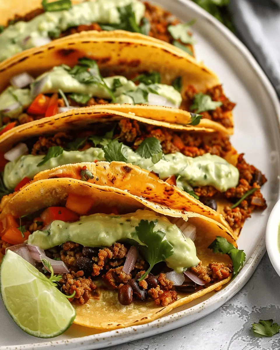 Crispy Baked Ground Turkey Tacos with Avocado Sauce Delight