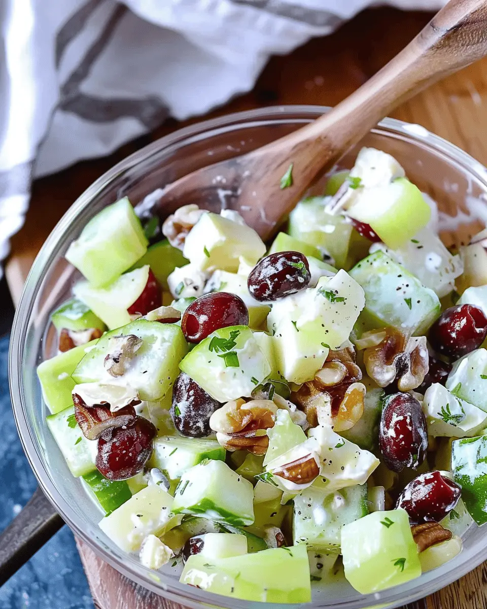 Healthier Waldorf Salad with Turkey Bacon and Chicken Ham Delight