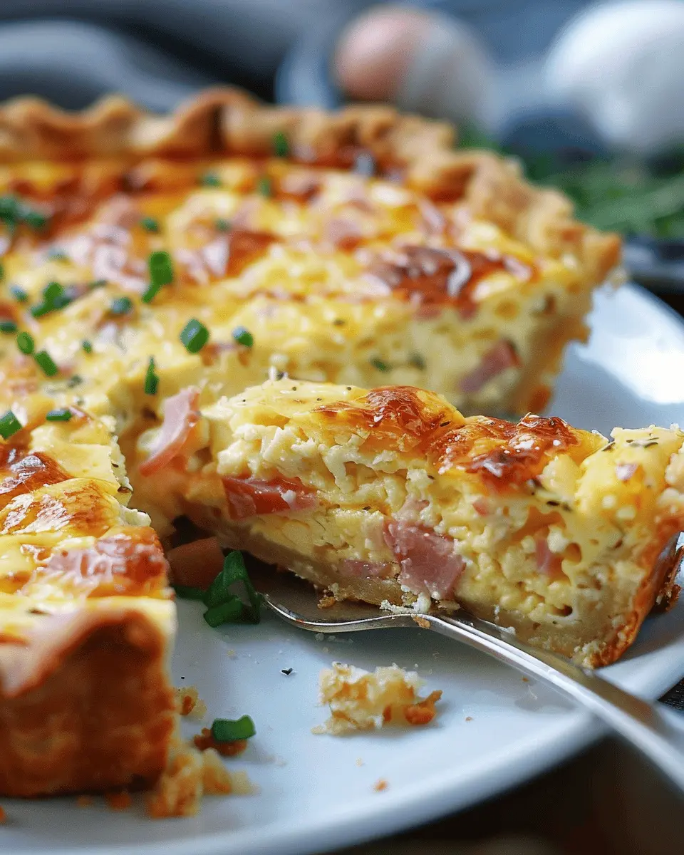 Secret Ingredient Ham & Swiss Quiche with Turkey Bacon Delight