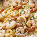 Creamy Mozzarella Shrimp Pasta